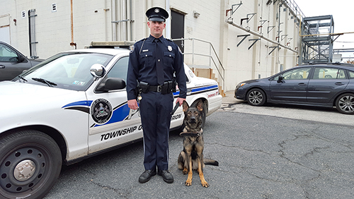 Officer Jeffrey Seamans of the Lower Merion Police Department, with Rookie