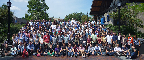 Penn’s MD-PhD and VMD-PhD students posed for a group photo at the 2015 Combined Degree Retreat at Villanova University. The event included student talks, poster presentations, and a keynote speaker.
