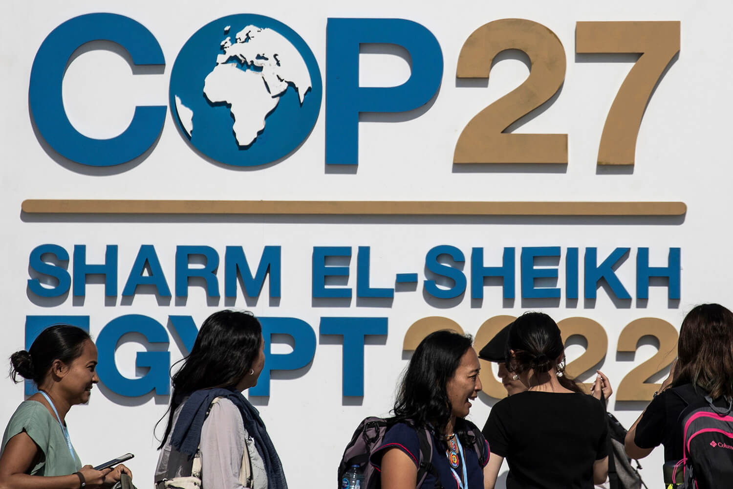 Photo of COP27 logo in Egypt