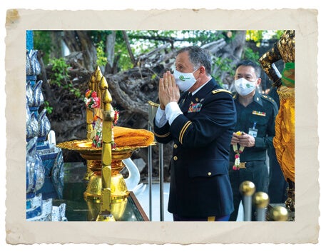 COL Eric Lombardini at a Merit Making ceremony for the 58th Anniversary of AFRIMS. COL Eric Lombardini at a Merit Making ceremony for the 58th Anniversary of AFRIMS.