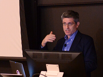 Carl Zimmer, speaking at Penn Vet