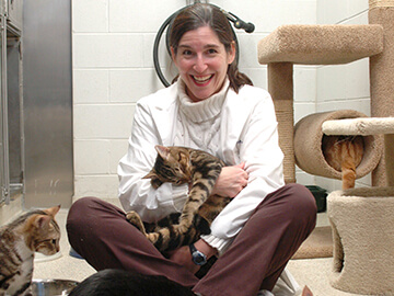 Penn Vet's Dr. Lilly Aronson with patients