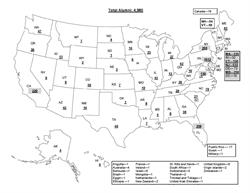 Map showing Penn Vet alumni across the United States