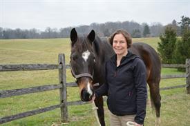 Dr. Amy Johnson with her horse Toby.