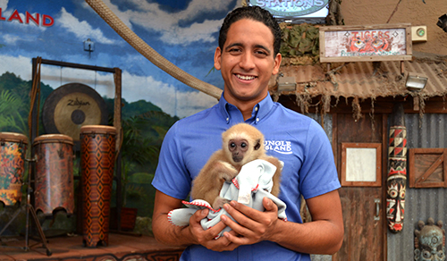 Felipe Garcia working at Jungle Island zoological park