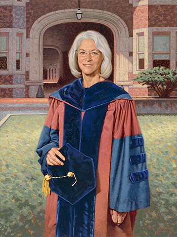 The portrait of Dean Hendricks by Peter Schaumann will be displayed in the lobby of Penn Vet’s Rosenthal Building.
