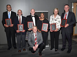 Dr. Janet Johnston (second from right) was awarded the Distinguished Alumni Award from Ohio State University (OSU) College of Veterinary Medicine. 