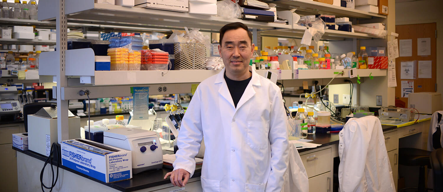 Dr. P. Jeremy Wang in his laboratory