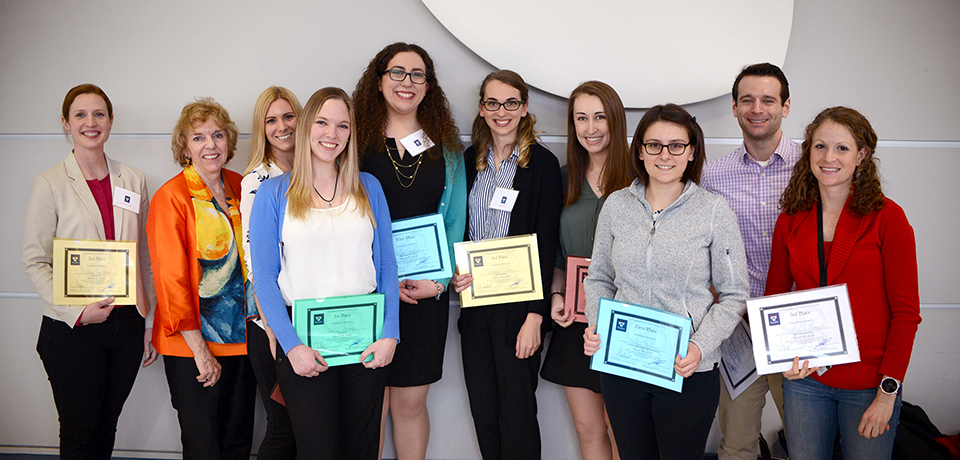 Student research day winners pose with keynote speaker Dr. Patricia Conrad
