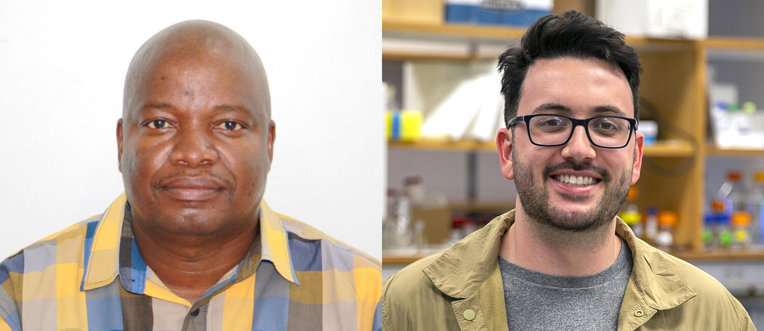The Martin and Pamela Winter Infectious Disease Fellowships will support Khabadire Tlotleng (l) and Matthew Martinez (r), graduate students who are conducting research related to the biology of infectious disease.