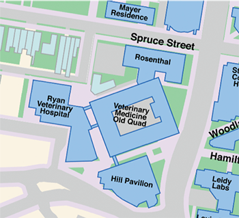 Map of Penn Vet Philadelphia Campus