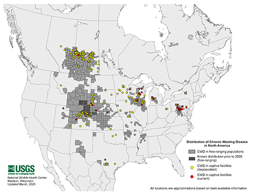 North America_CWD_2020-Distribution map