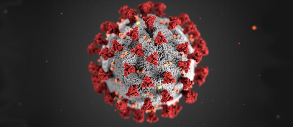 a microscopic view of Covid 19