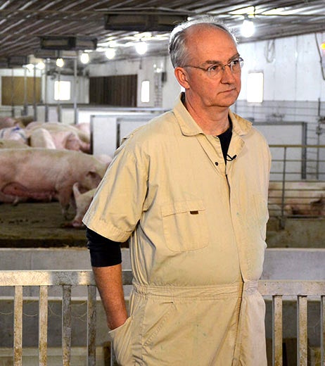 Dr. Parsons at the Swine Center