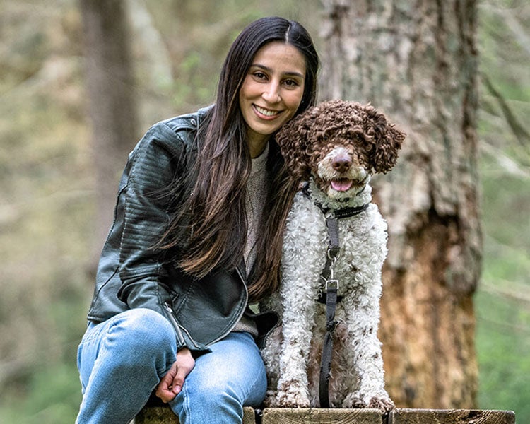 woman with dog