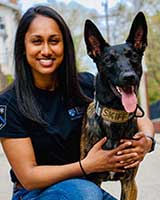 Tessa Seales and K9 Skiff