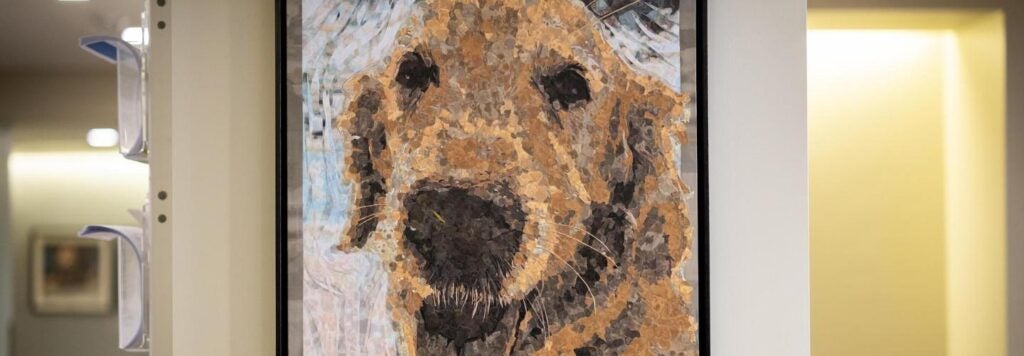 Painting of a dog.