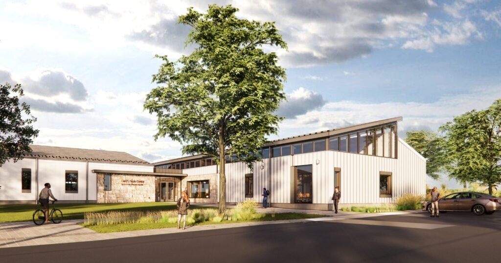 an artist's rendering of the new community center
