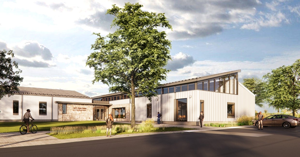 an artist's rendering of the new community center